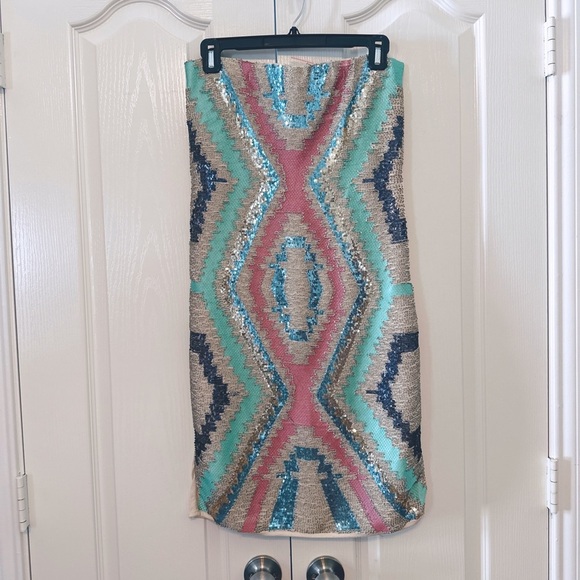 Verty Sequined Straps Less Dress Size Medium Multicolored - Picture 1 of 12